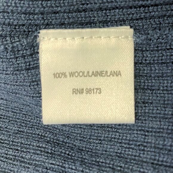 Worth Sweater Women's Size Large 100% Wool Pullover Navy & Ivory Rugby Stripe - Picture 6 of 8